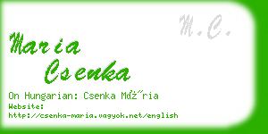 maria csenka business card